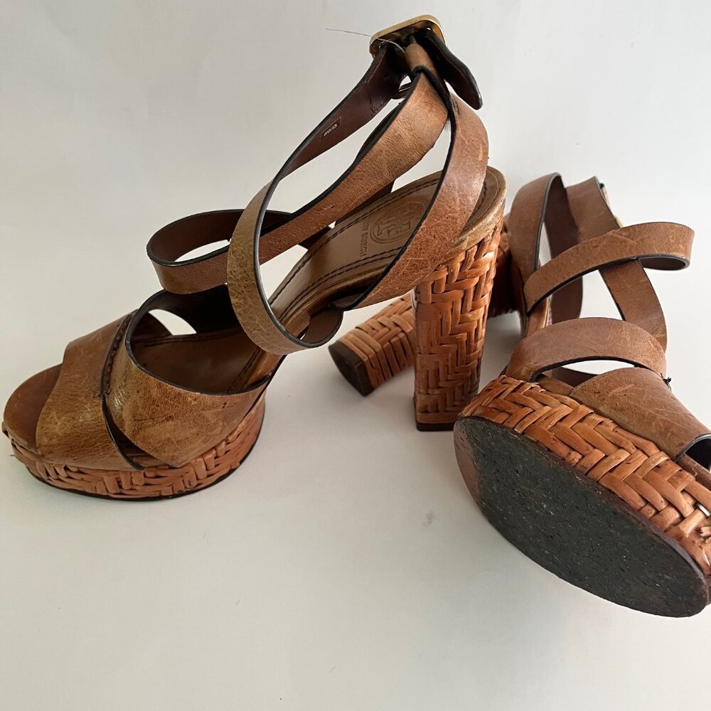 Tory Burch Brown Leather Heels - Picture 6 of 10